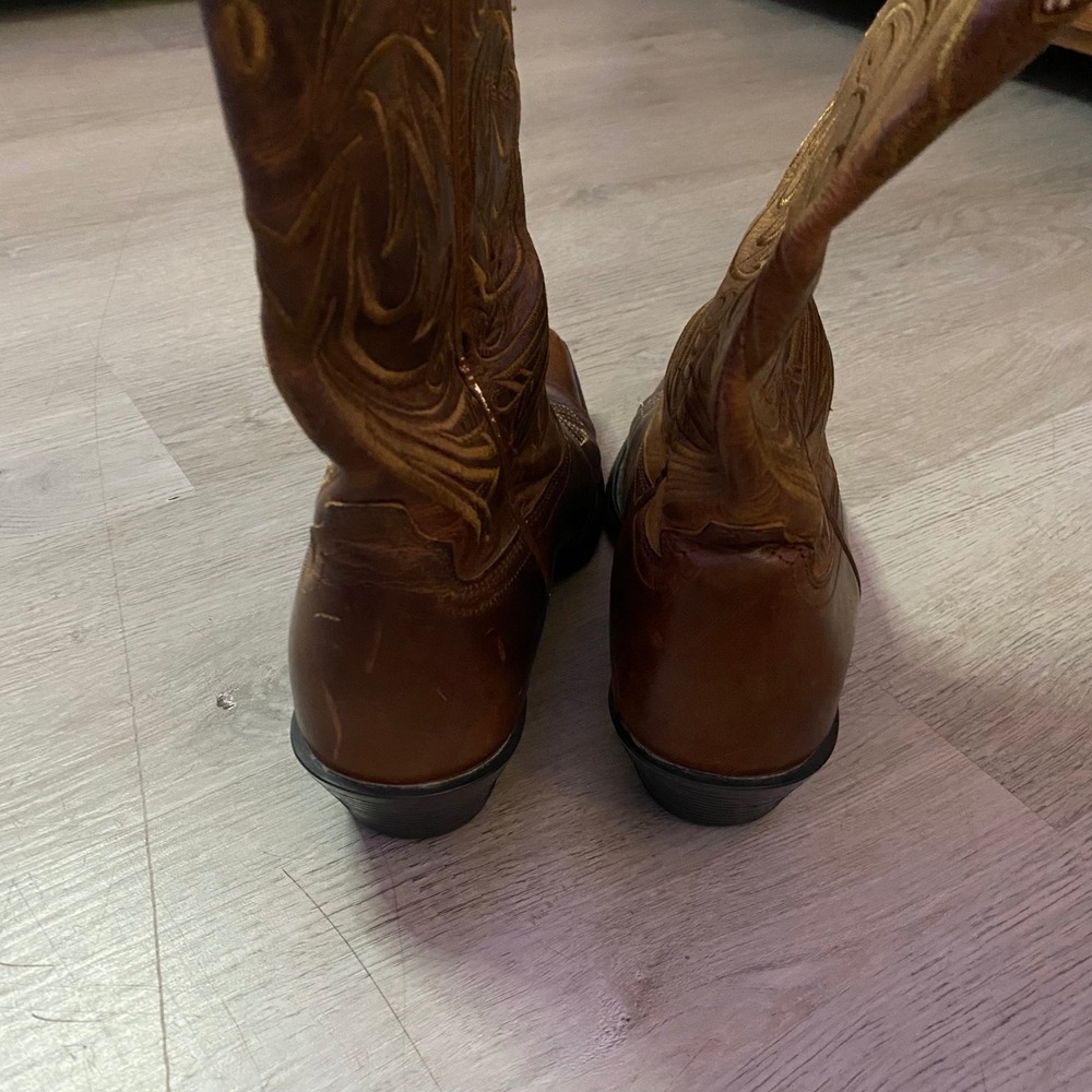 Ariat Heritage Western Boots Women 5.5B Brown Leather Embroidered used worn - Picture 5 of 7